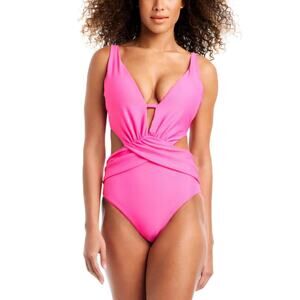 Bar III Women's Drapped Monokini Swimsuit‎ Candy Kiss